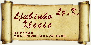 Ljubinko Klecić vizit kartica